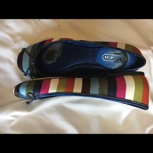 Coach legacy striped flats